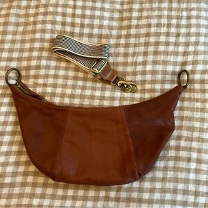 NWOT Molly G Andi Hobo Shoulder Bag Leather with Canvas Strap Handmade in USA